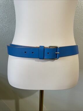 Club Monaco Leather Belt Made In Italy Size 34 Blue Classic Minimalist Men Wear